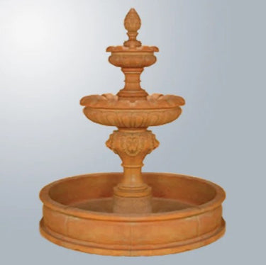 Giannini Garden Empiro Lion Two Tier Pond Fountain